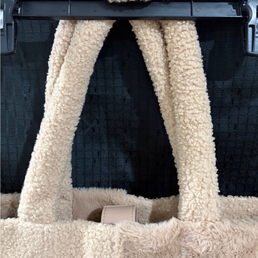 Bcbgeneration Beige Sherpa Tote - Patchwork Neutr… - image 3